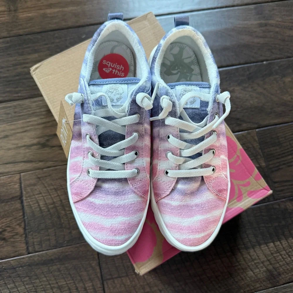 Roxy Sheilahh Color Dew Tie Dye Platform Sneakers Shoes Women's Size‎ 7